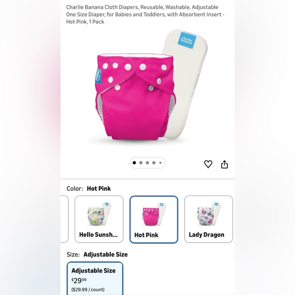 Charlie Banana size OS cloth diapers with liners!